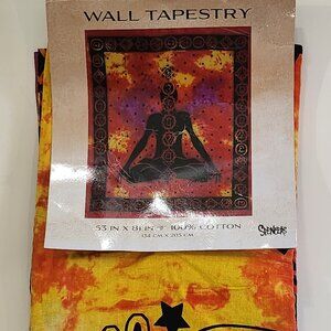Spencer's Meditation Chakra Tie Dye Wall Tapestry 53" x 81" Made in India